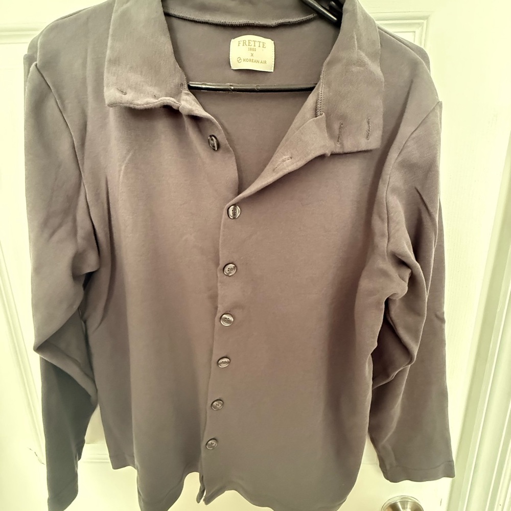 Frette Men's Casual Button Down Shirt in Charcoal